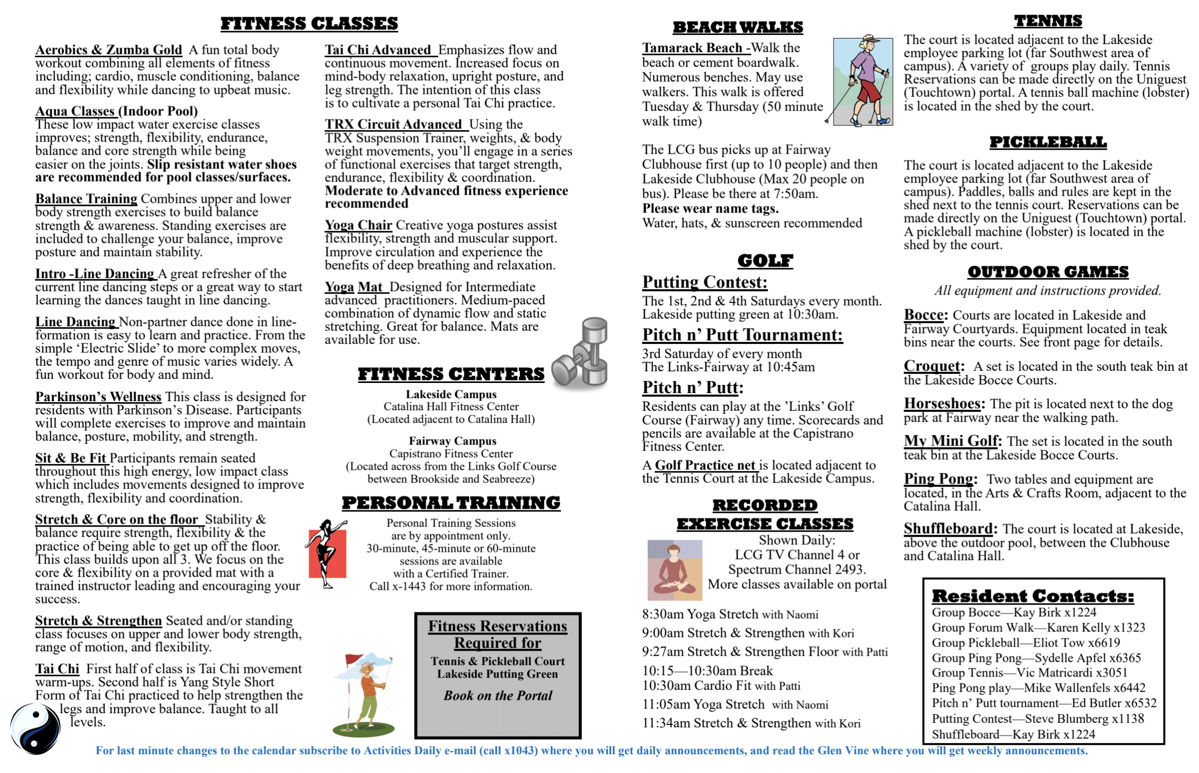 December Fitness Class Descriptions