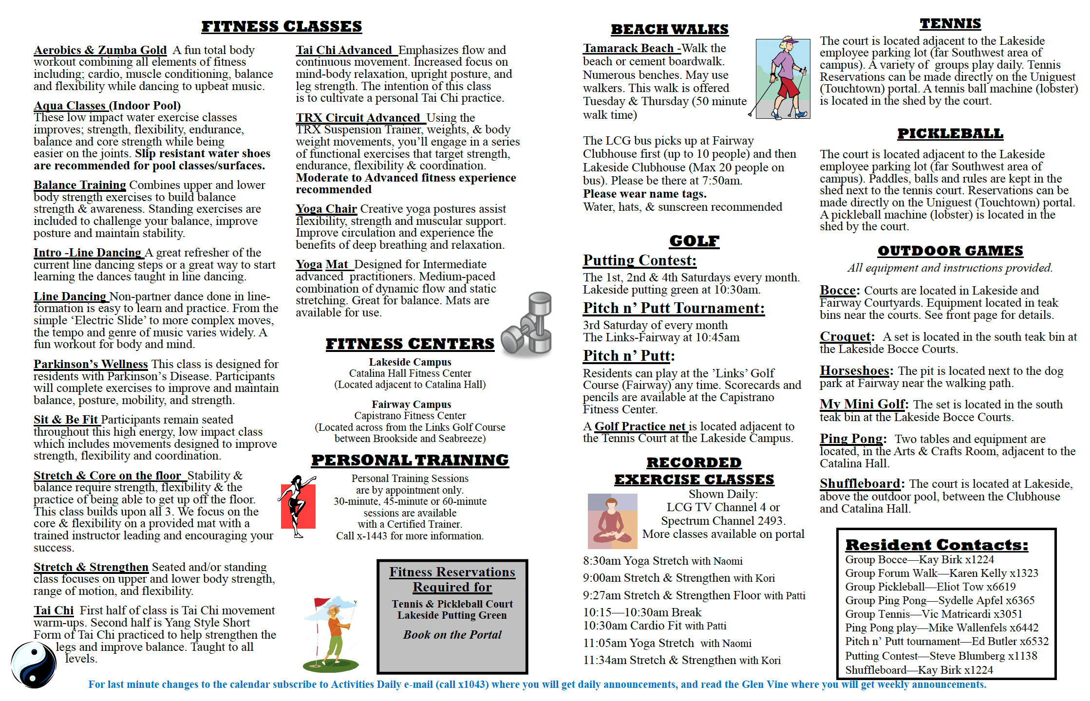 Fitness Class description